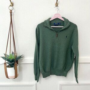 Polo Ralph Lauren Pima Cotton Olive Green Pullover Sweater Size M